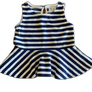 Gap Navy Striped Peplum Tank Girls' 2